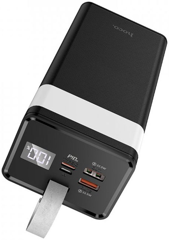 Hoco J86 Powerbank 40.000mAh 22.5W met Digitale Display en Lamp Zwart afbeelding 2