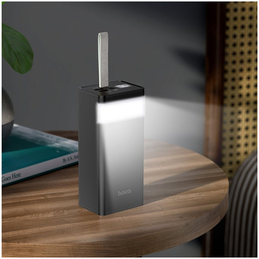 Hoco J86 Powerbank 40.000mAh 22.5W met Digitale Display en Lamp Zwart afbeelding 3
