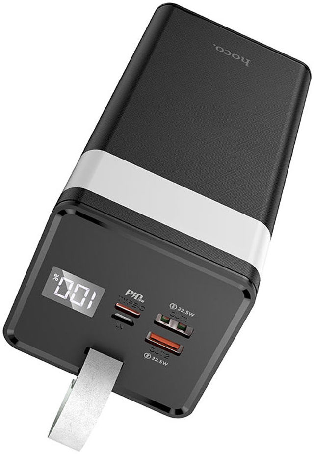 Hoco J86 Powerbank 50.000mAh 22.5W met Digitale Display en Lamp Zwart afbeelding 2