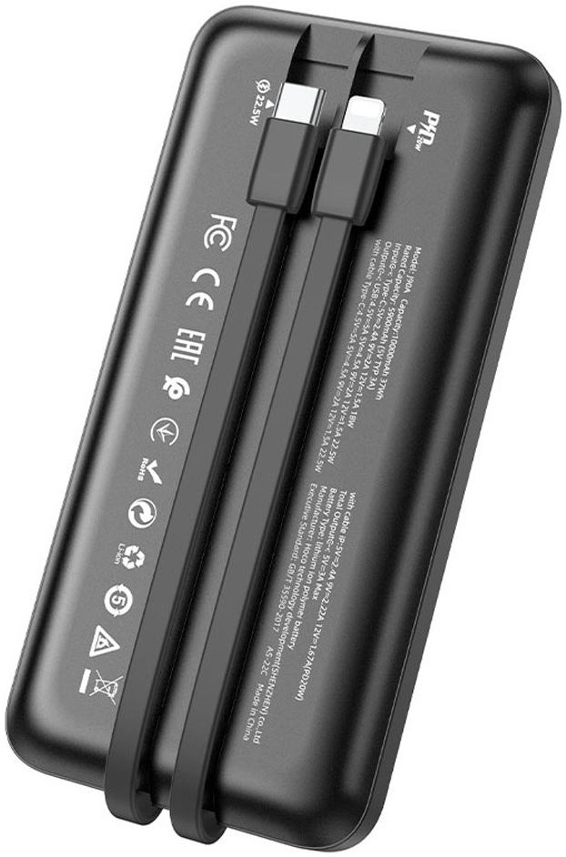 Hoco J90A 22.5W Compacte Powerbank 10.000 mAh met Quick Charge Zwart afbeelding 4