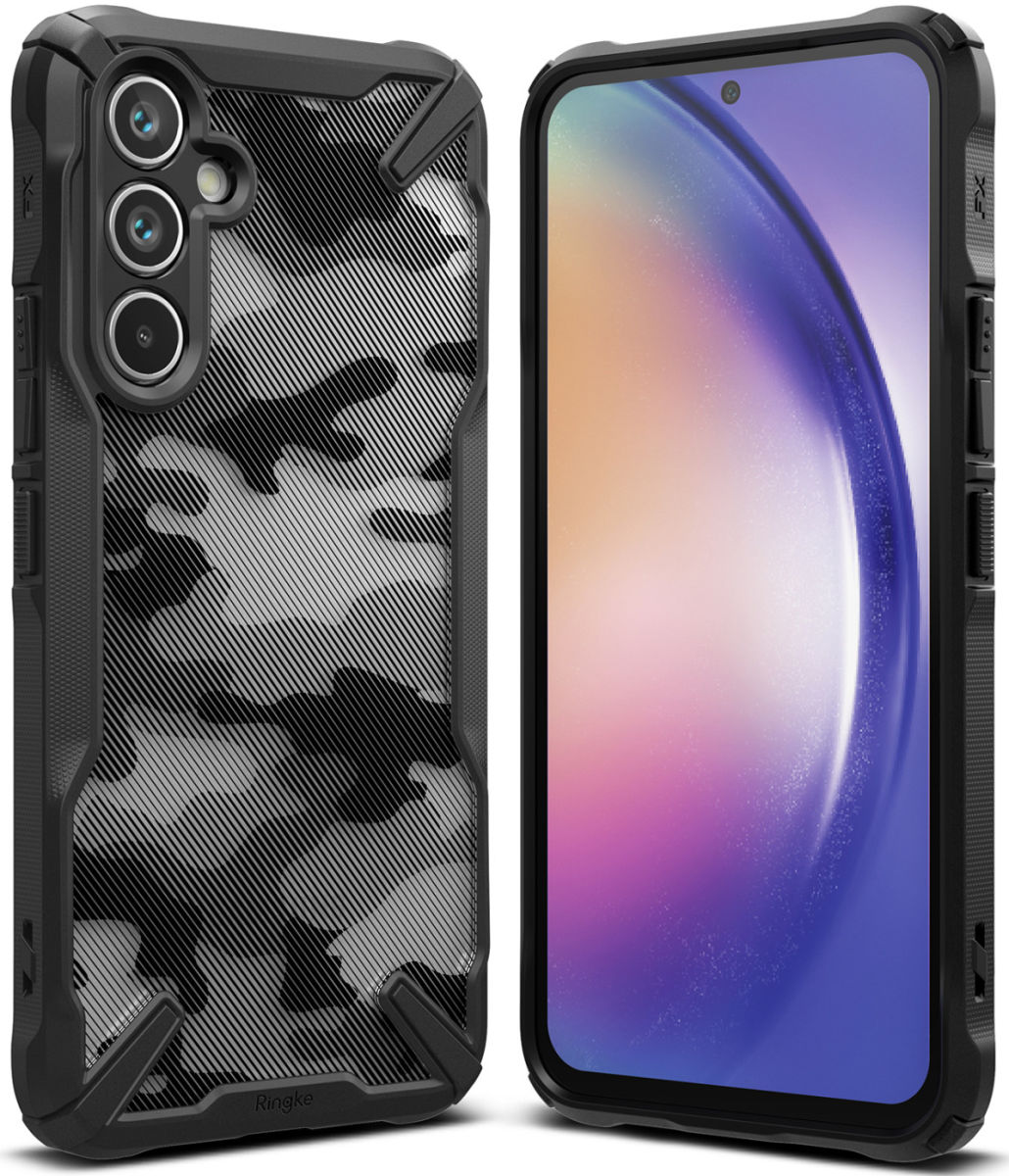 Ringke Fusion X Samsung Galaxy A54 Hoesje Back Cover Camo Zwart afbeelding 1