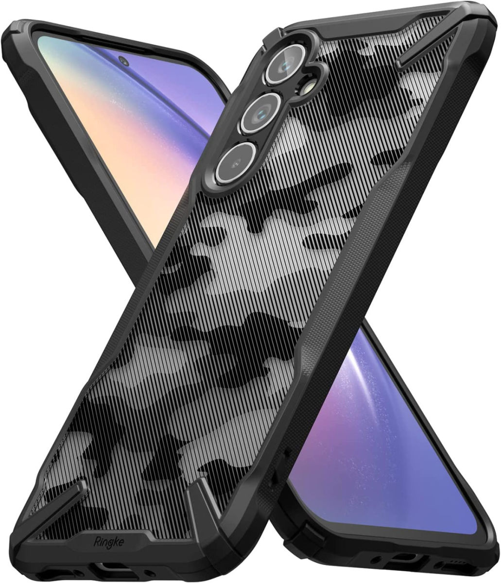 Ringke Fusion X Samsung Galaxy A54 Hoesje Back Cover Camo Zwart afbeelding 2