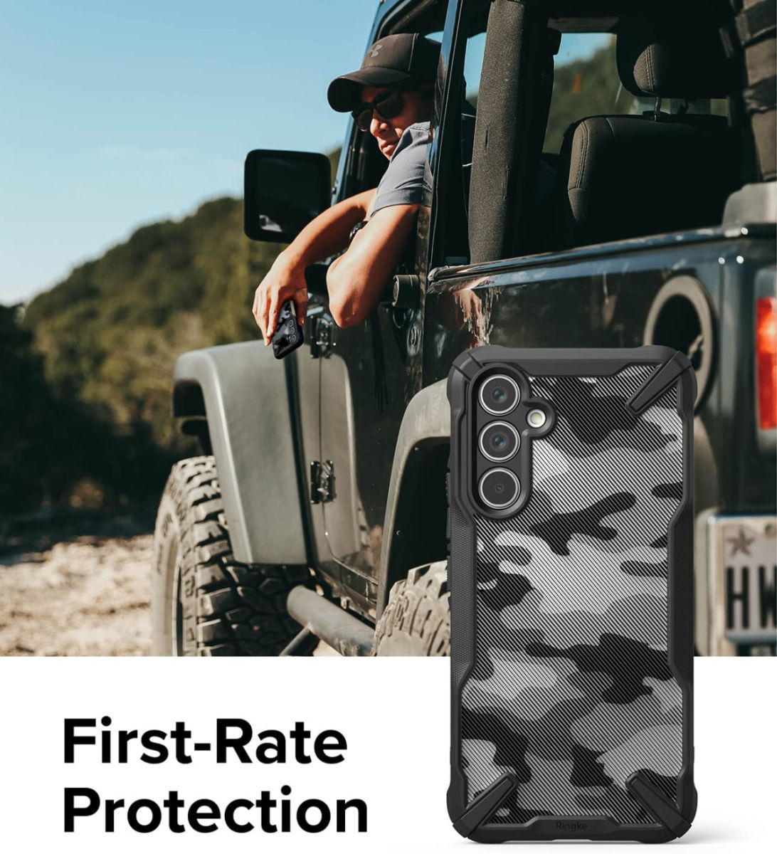 Ringke Fusion X Samsung Galaxy A54 Hoesje Back Cover Camo Zwart afbeelding 4