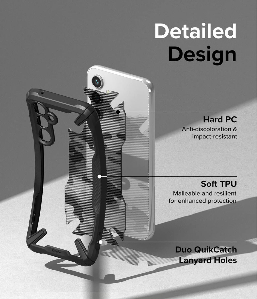 Ringke Fusion X Samsung Galaxy A54 Hoesje Back Cover Camo Zwart afbeelding 6