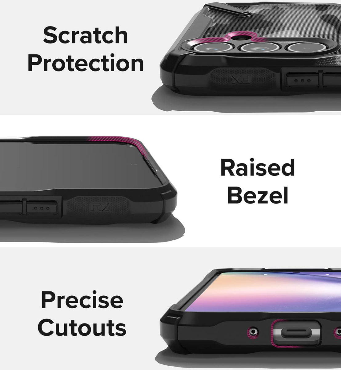 Ringke Fusion X Samsung Galaxy A54 Hoesje Back Cover Camo Zwart afbeelding 7