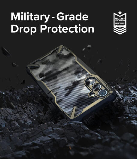Ringke Fusion X Samsung Galaxy A54 Hoesje Back Cover Camo Zwart afbeelding 3