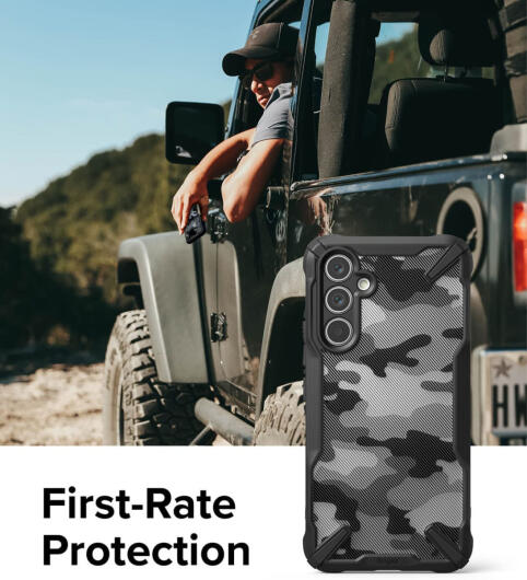 Ringke Fusion X Samsung Galaxy A54 Hoesje Back Cover Camo Zwart afbeelding 4