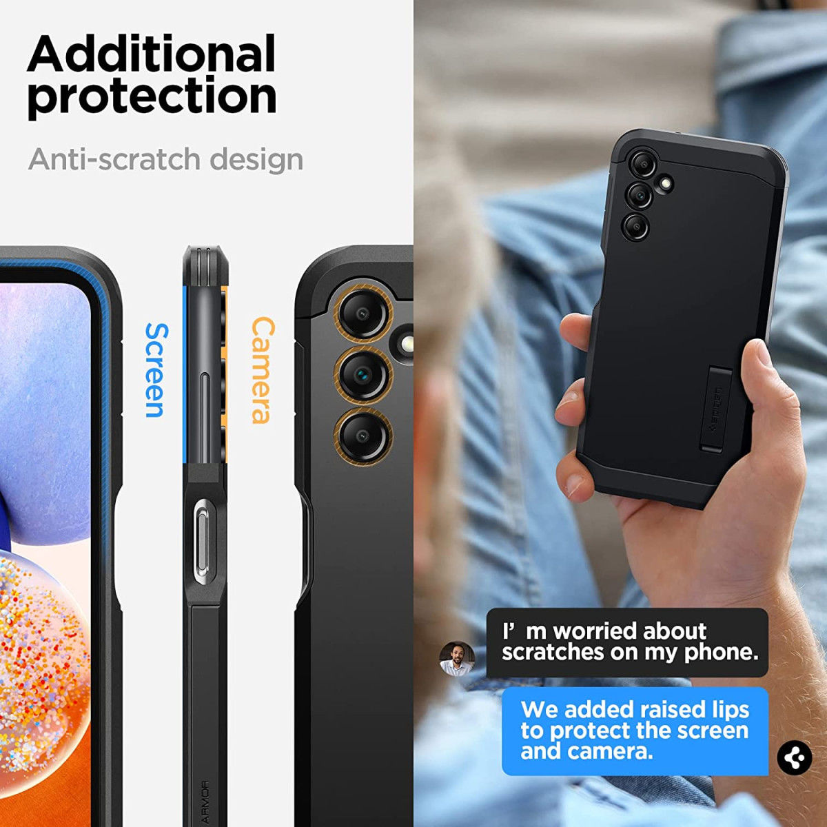 Spigen Tough Armor Samsung Galaxy A14 Hoesje Back Cover Zwart afbeelding 5
