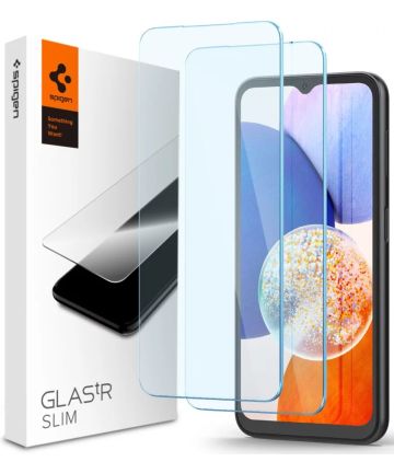 Spigen GLAS.tR Slim Samsung Galaxy A14 Screen Protector [2-Pack] Screen Protectors