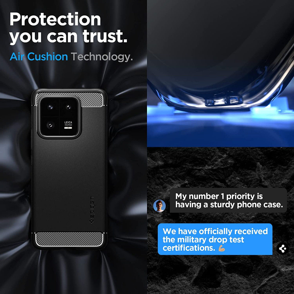 Spigen Rugged Armor Xiaomi 13 Pro Hoesje Back Cover Zwart afbeelding 3