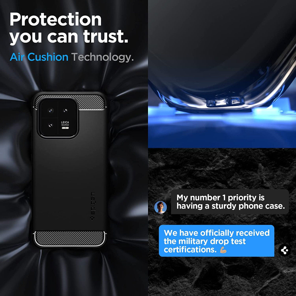 Spigen Rugged Armor Xiaomi 13 Hoesje Back Cover Zwart afbeelding 3