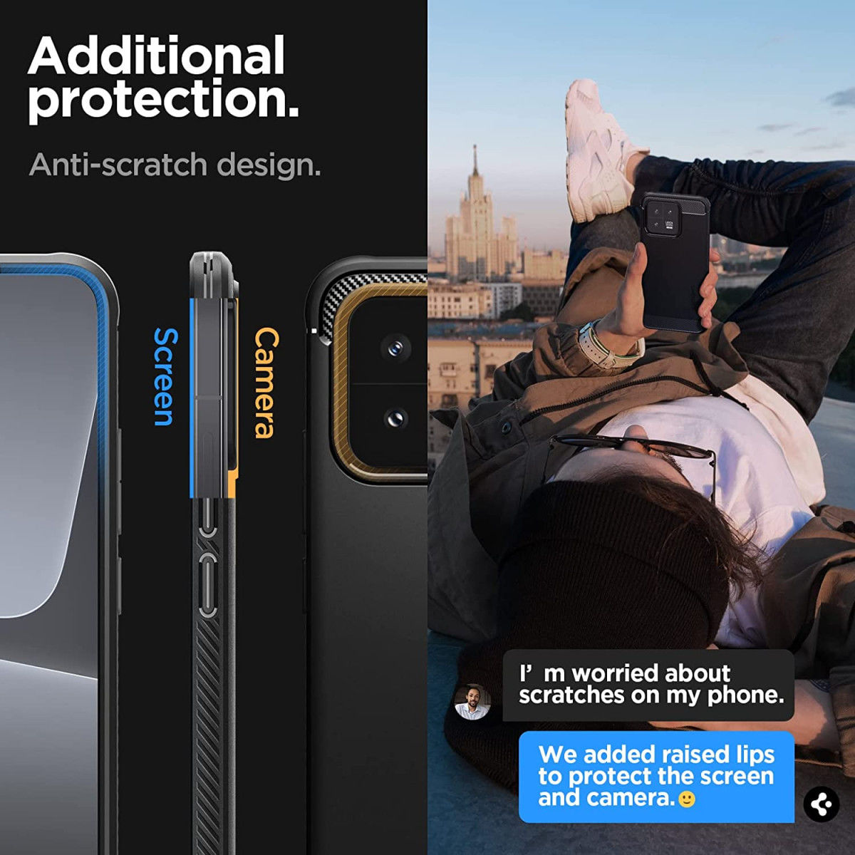 Spigen Rugged Armor Xiaomi 13 Hoesje Back Cover Zwart afbeelding 5