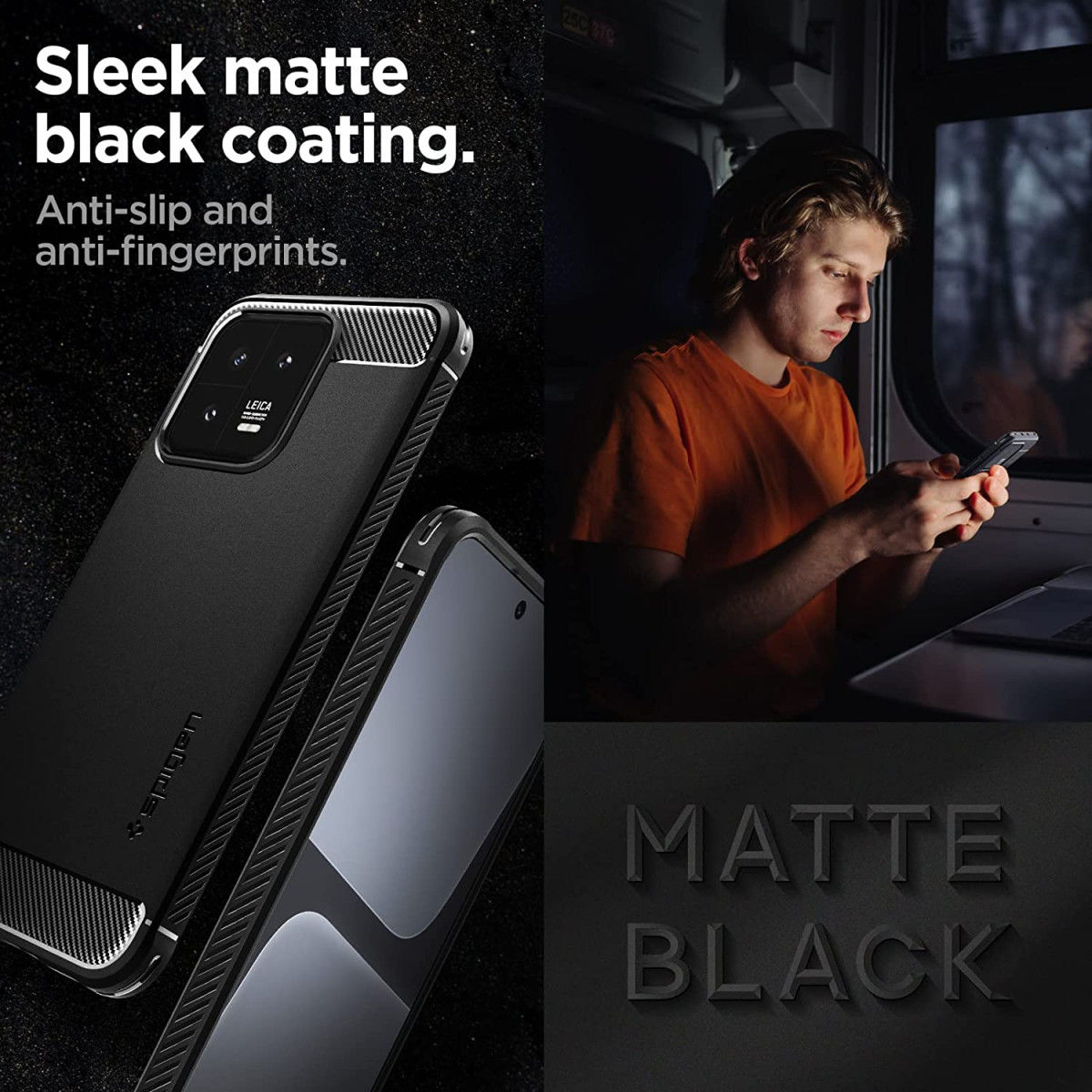 Spigen Rugged Armor Xiaomi 13 Hoesje Back Cover Zwart afbeelding 6