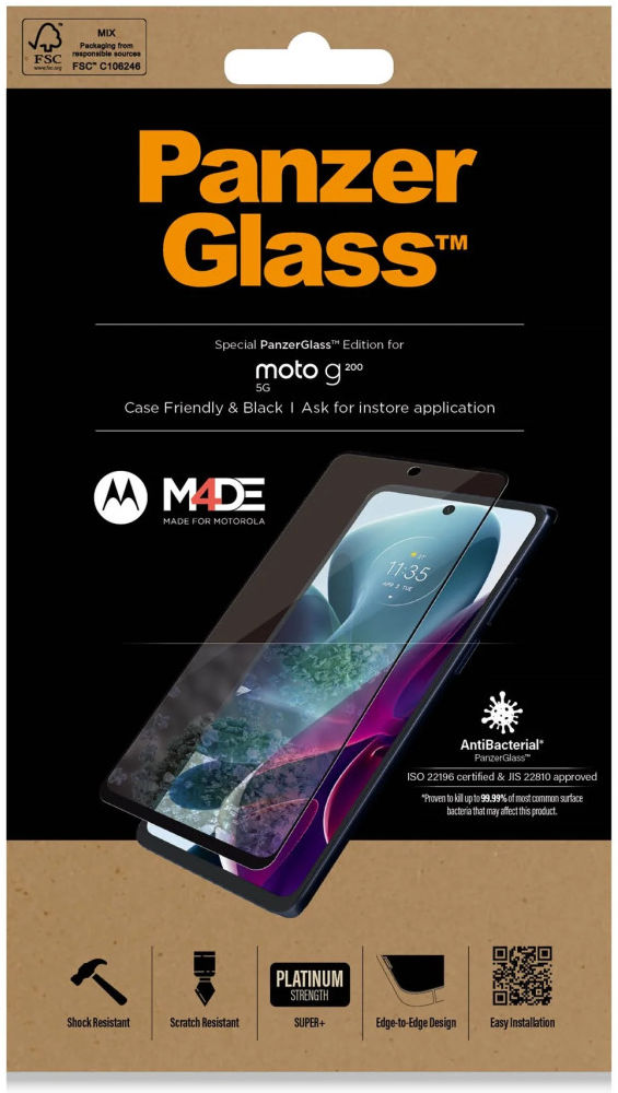 PanzerGlass Motorola Moto G200 Screen Protector Antibacterieel afbeelding 5
