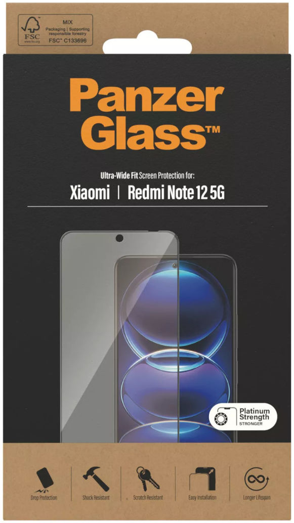 PanzerGlass Ultra-Wide Xiaomi Redmi Note 12 5G Screen Protector afbeelding 4