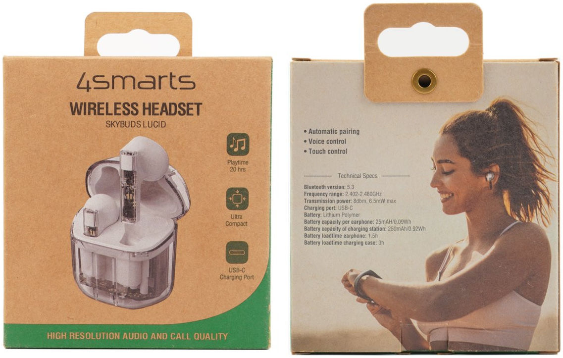 4smarts SkyBuds Lucid TWS Bluetooth Headset Draadloze Oordopjes Wit afbeelding 8