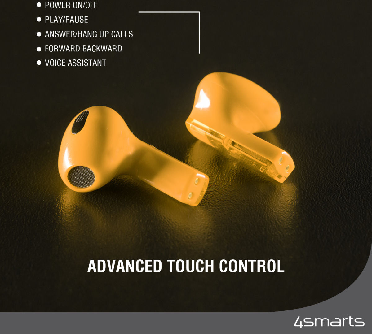 4smarts SkyBuds Lucid TWS Bluetooth Headset Draadloze Oordopjes Geel afbeelding 3