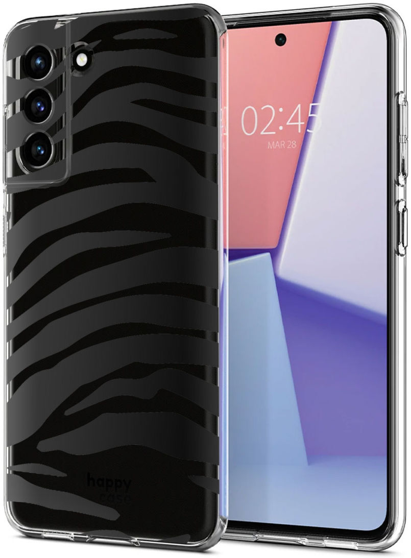 HappyCase Samsung Galaxy S21 FE Hoesje Flexibel TPU Zebra Print afbeelding 2