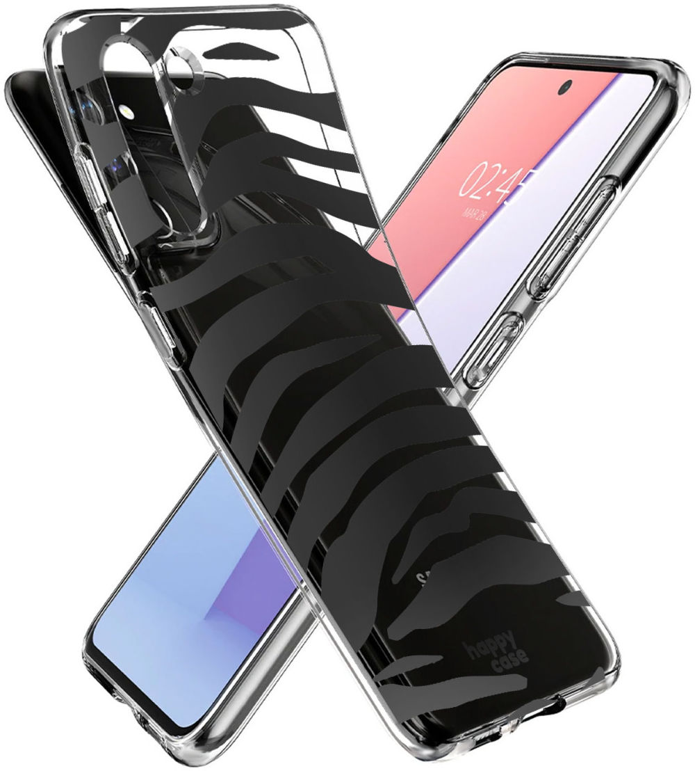 HappyCase Samsung Galaxy S21 FE Hoesje Flexibel TPU Zebra Print afbeelding 4