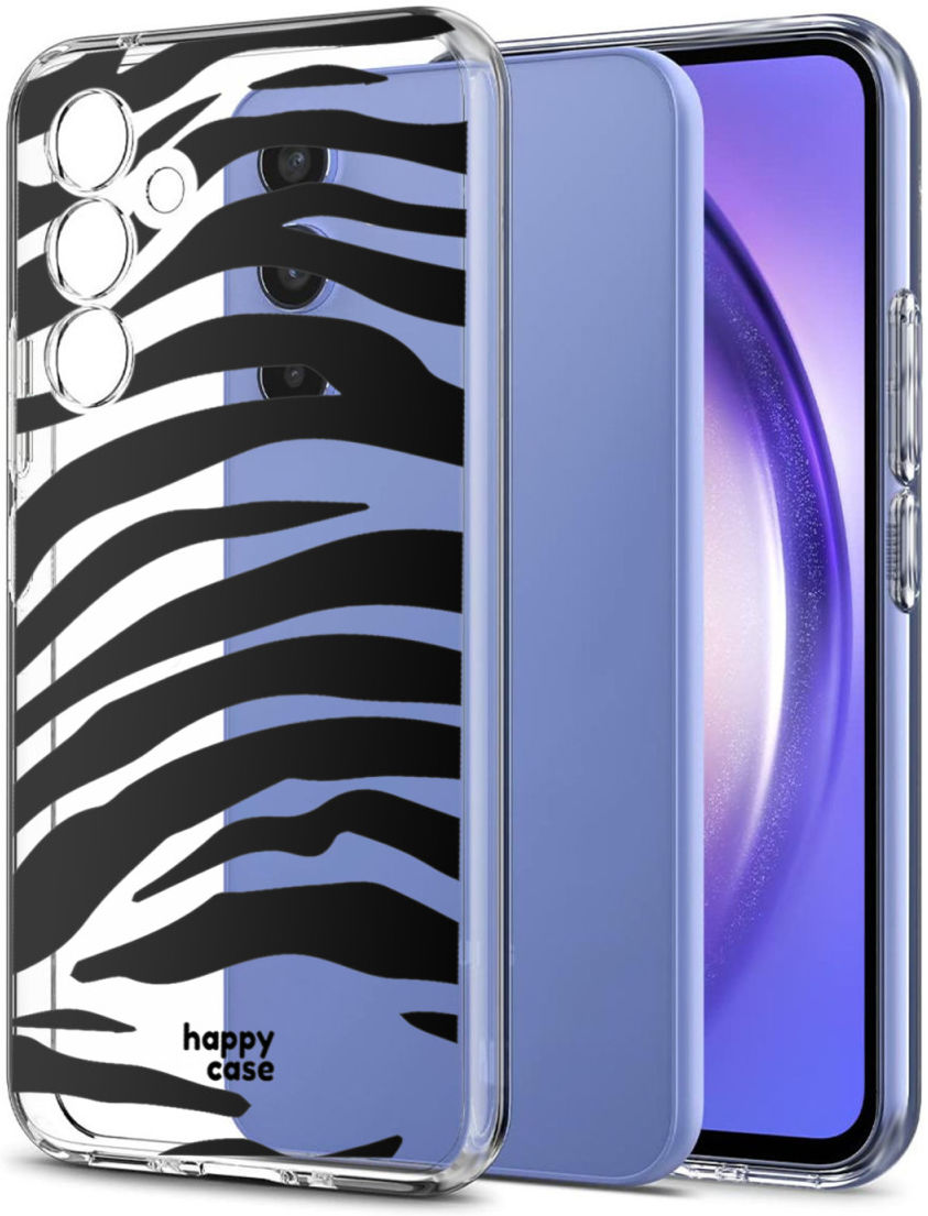 HappyCase Samsung Galaxy A54 Hoesje Flexibel TPU Zebra Print afbeelding 5