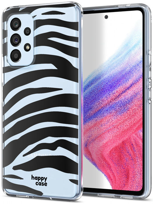 HappyCase Samsung Galaxy A53 Hoesje Flexibel TPU Zebra Print afbeelding 2