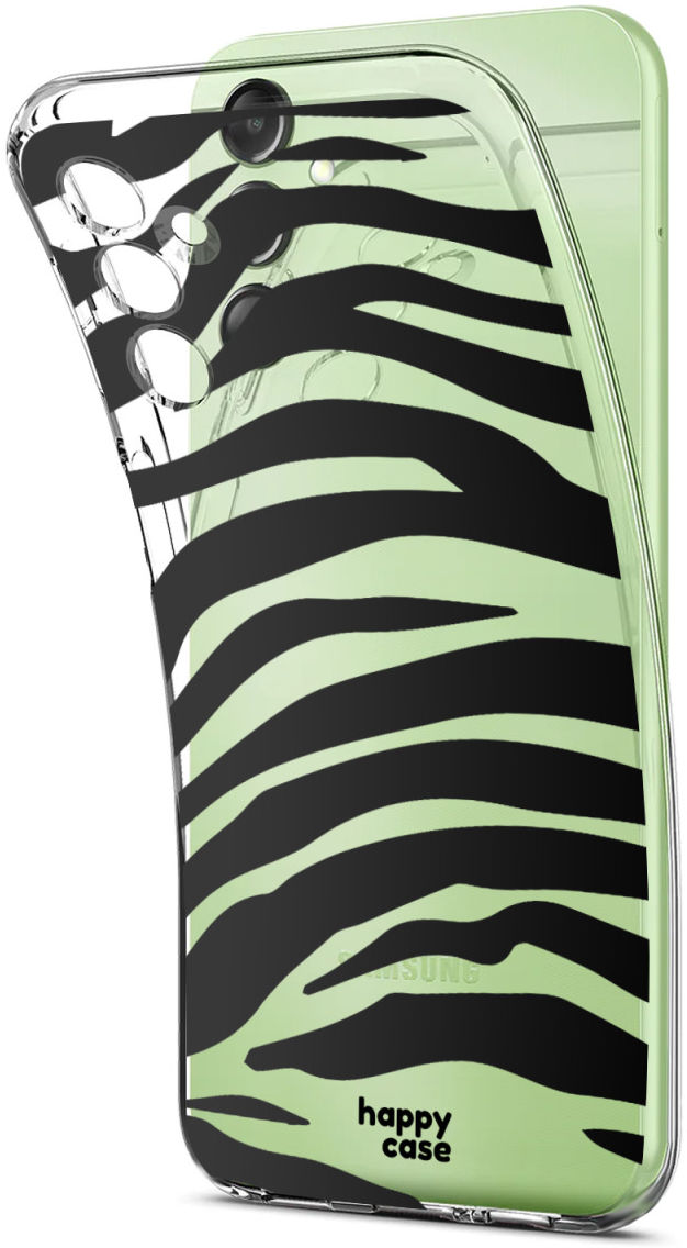 HappyCase Samsung Galaxy A14 Hoesje Flexibel TPU Zebra Print afbeelding 4