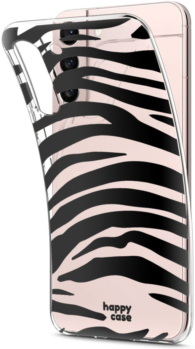 HappyCase Samsung Galaxy S22 Hoesje Flexibel TPU Zebra Print afbeelding 2