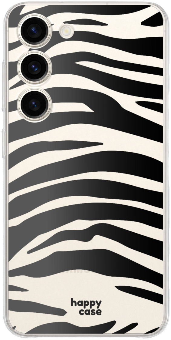 HappyCase Samsung Galaxy S23 Hoesje Flexibel TPU Zebra Print afbeelding 1