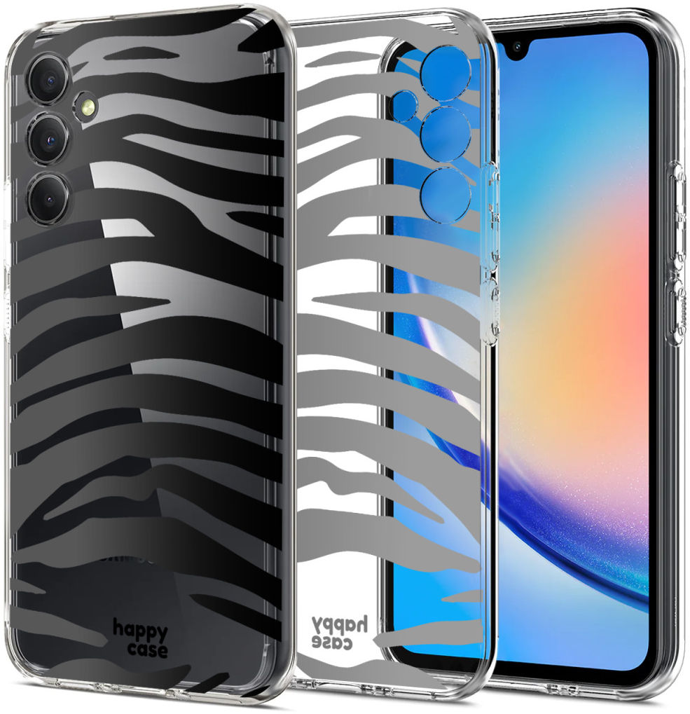 HappyCase Samsung Galaxy A34 Hoesje Flexibel TPU Zebra Print afbeelding 2