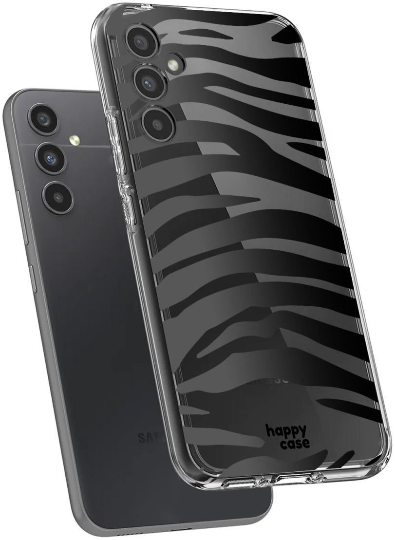 HappyCase Samsung Galaxy A34 Hoesje Flexibel TPU Zebra Print afbeelding 5