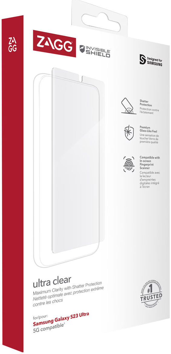 ZAGG InvisibleShield Clear Samsung Galaxy S23 Ultra Screen Protector afbeelding 9