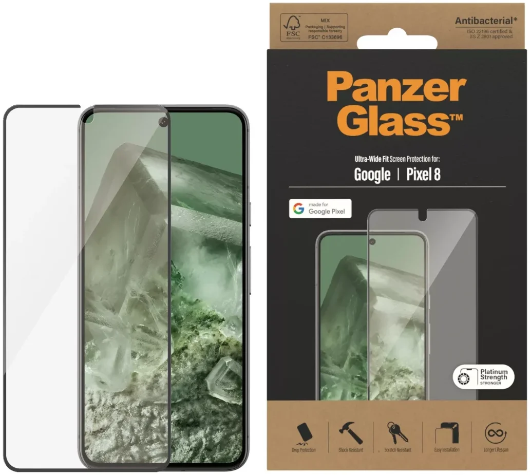 PanzerGlass Ultra-Wide Google Pixel 8 Screen Protector Antibacterieel afbeelding 1