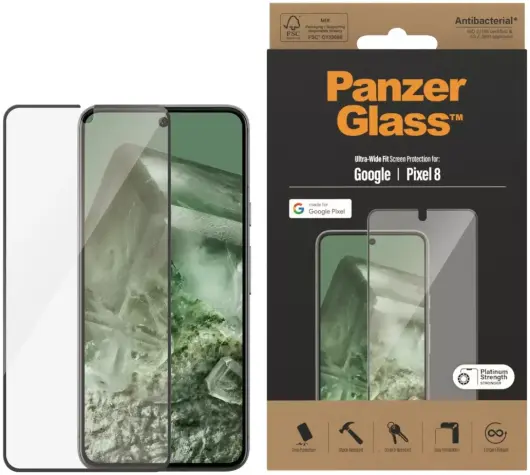 PanzerGlass Ultra-Wide Google Pixel 8 Screen Protector Antibacterieel afbeelding 1