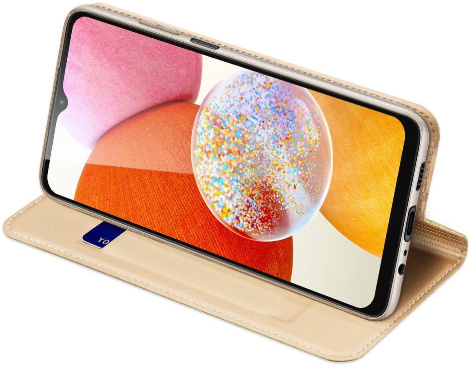 Dux Ducis Skin Pro Samsung Galaxy A14 Hoesje Portemonnee Goud afbeelding 5