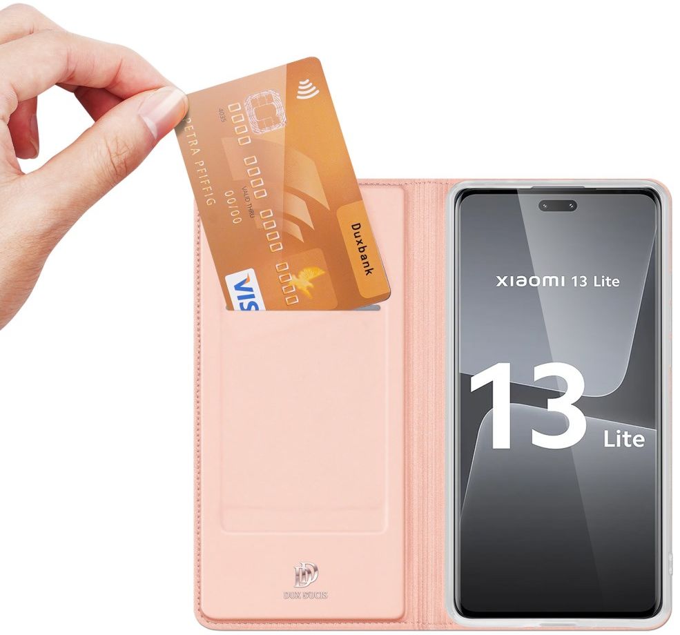 Dux Ducis Skin Pro Xiaomi 13 Lite Hoesje Portemonnee Book Case Roze afbeelding 2