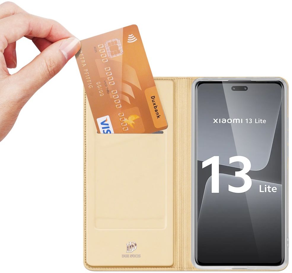 Dux Ducis Skin Pro Xiaomi 13 Lite Hoesje Portemonnee Book Case Goud afbeelding 2