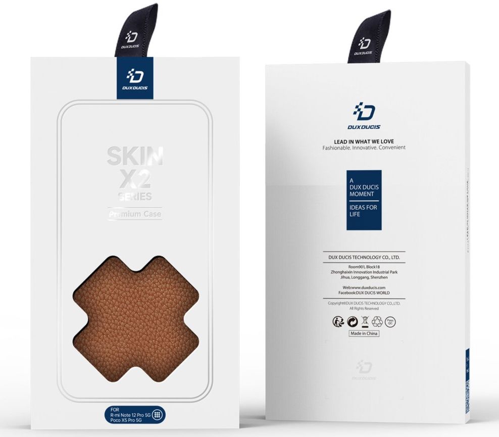 Dux Ducis Skin X2 Xiaomi Redmi Note 12 Pro / Poco X5 Pro Hoesje Bruin afbeelding 13