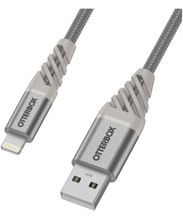 Otterbox Premium USB-A naar Lightning Kabel MFi 3A 1M Zilver Kabels