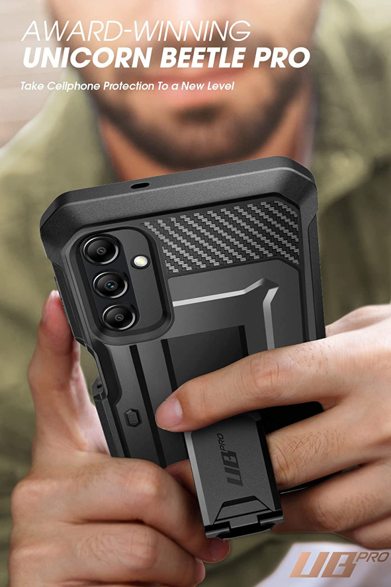 SUPCASE UB Pro Samsung Galaxy A14 Hoesje Full Protect Kickstand Zwart afbeelding 8