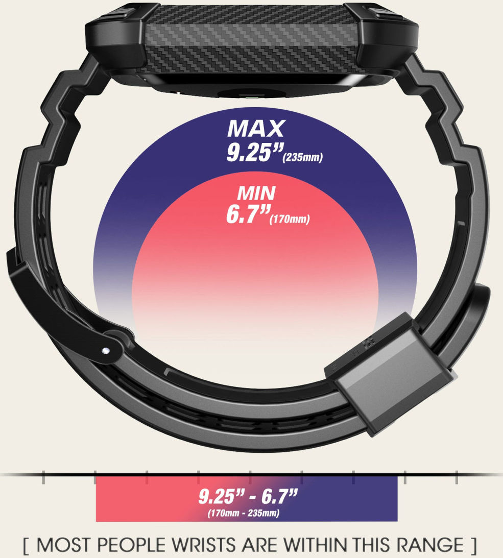 SUPCASE UB Pro - Apple Watch 41MM / 40MM Hoesje met Bandje - Zwart afbeelding 7