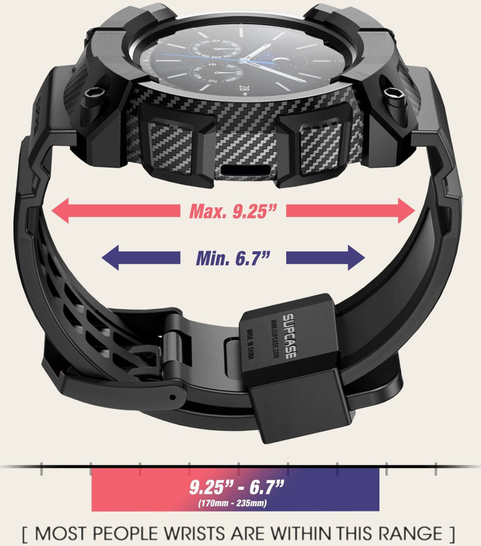 SUPCASE UB Pro - Samsung Galaxy Watch 5 / 4 44MM Hoesje - met Bandje - Zwart afbeelding 3