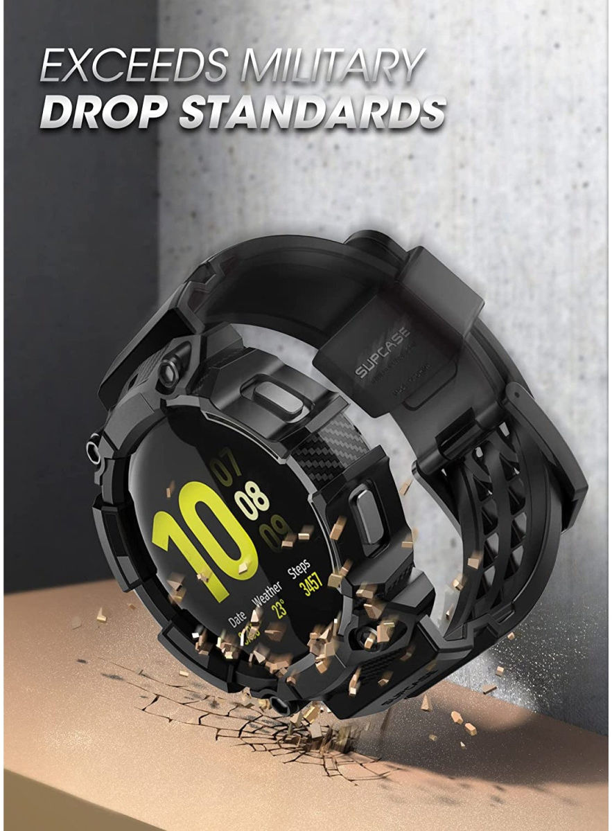 SUPCASE UB Pro - Samsung Galaxy Watch 5 / 4 44MM Hoesje - met Bandje - Zwart afbeelding 5