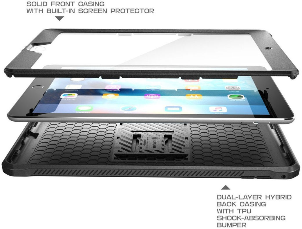 SUPCASE UB Pro iPad 9.7 (2017/2018) Hoes Full Protect Kickstand Zwart afbeelding 3