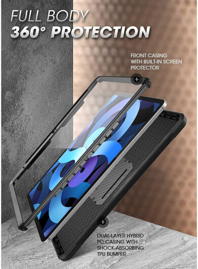 SUPCASE UB Pro iPad 11 (2025) / 10.9 (2022) Hoes Full Protect Stand Zwart afbeelding 4