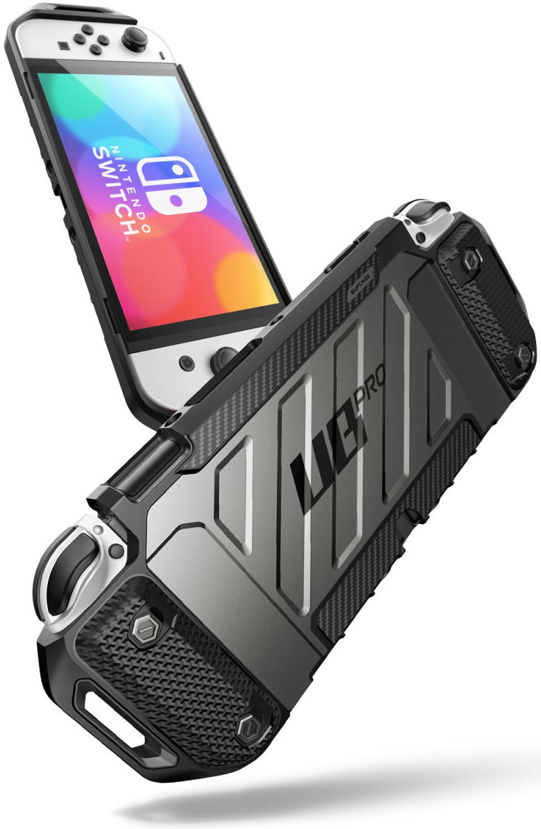 SUPCASE UB Pro Nintendo Switch Hoesje Full Protect met Grip Zwart afbeelding 1