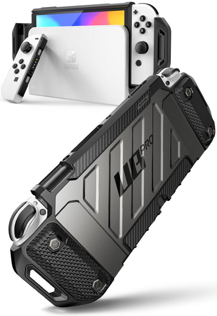 SUPCASE UB Pro Nintendo Switch Hoesje Full Protect met Grip Zwart afbeelding 2