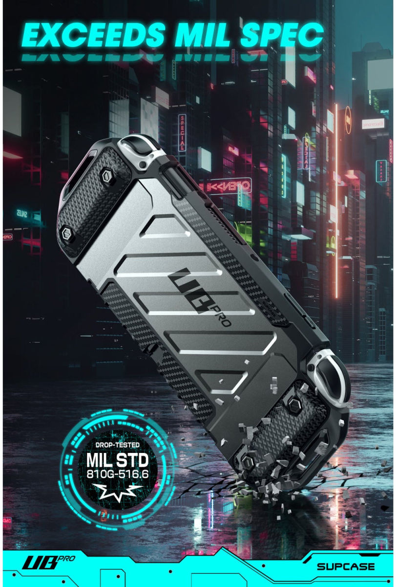 SUPCASE UB Pro Nintendo Switch Hoesje Full Protect met Grip Zwart afbeelding 4