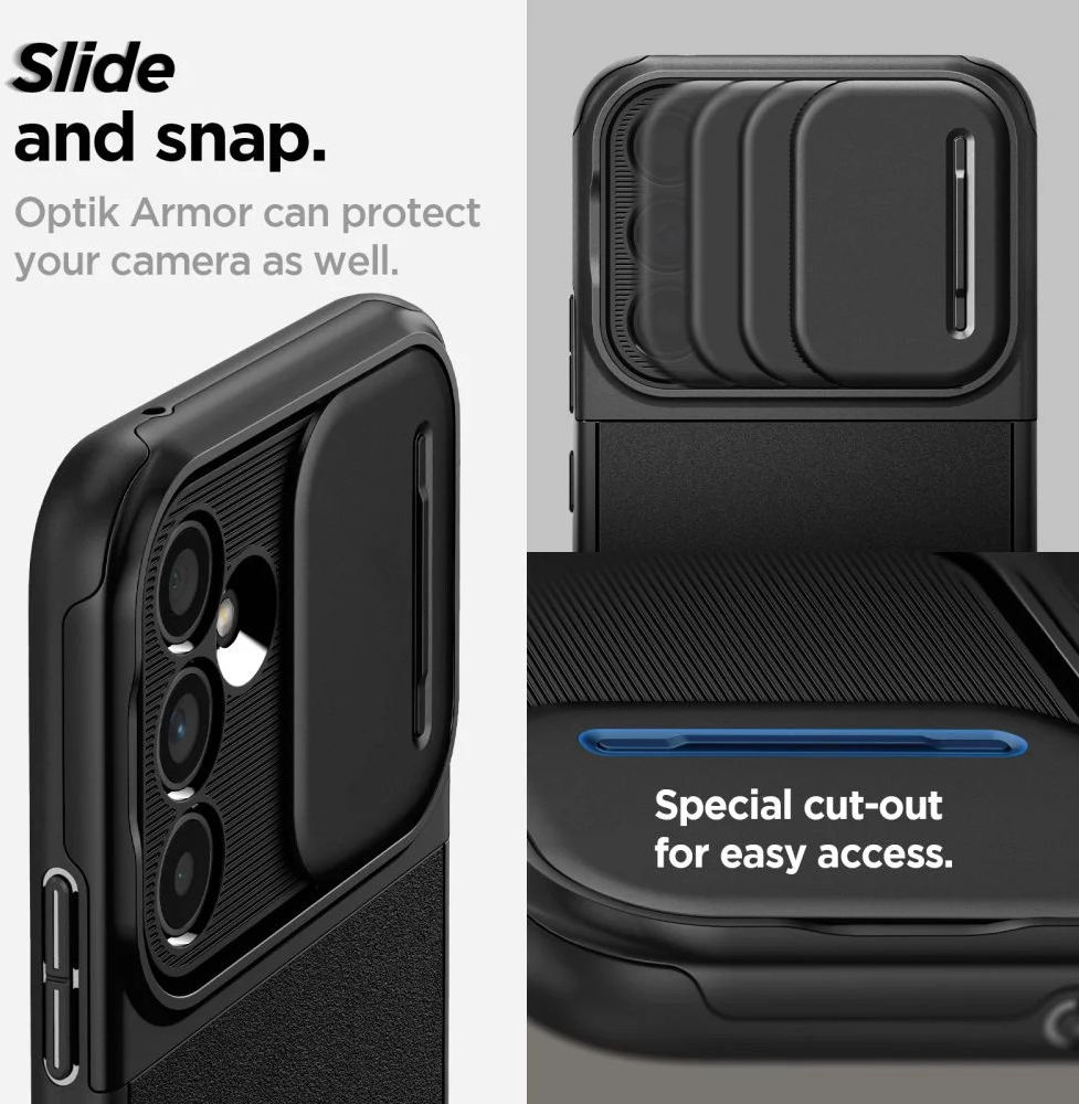 Spigen Optik Armor Samsung Galaxy A54 Hoesje Camera Slider Zwart afbeelding 4