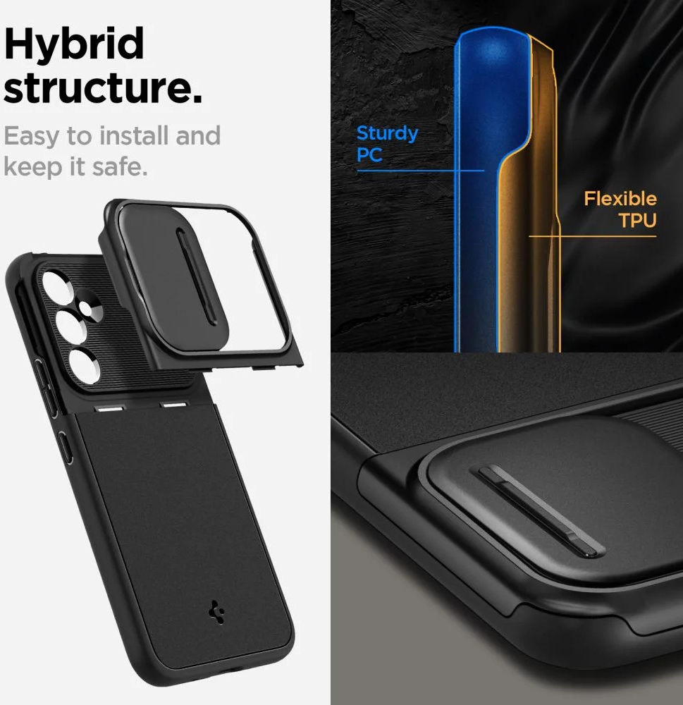 Spigen Optik Armor Samsung Galaxy A54 Hoesje Camera Slider Zwart afbeelding 5