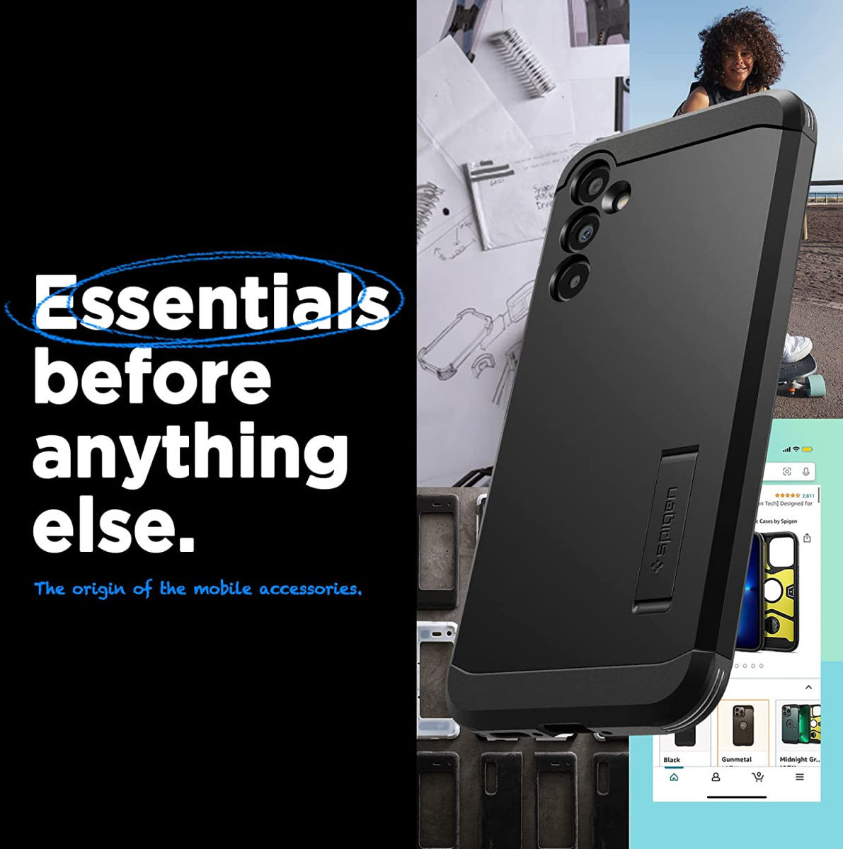 Spigen Tough Armor Samsung Galaxy A34 Hoesje Back Cover Zwart afbeelding 2